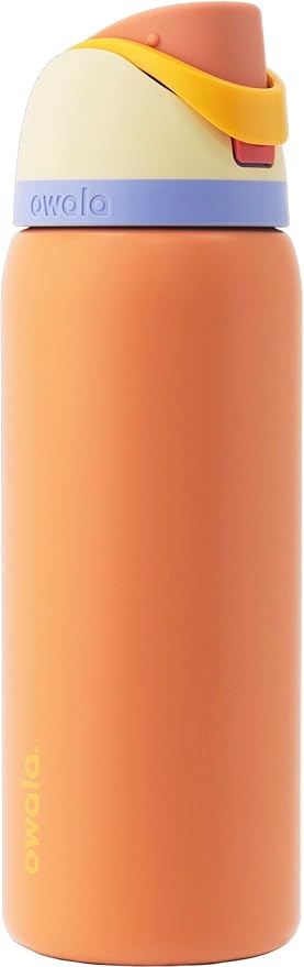 Owala FreeSip Stainless Steel Water Bottle, Lemon Meringue, 32 oz