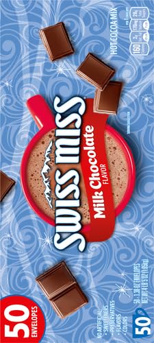Swiss Miss Milk Chocolate Flavor Hot Cocoa Mix,1.38 oz. 50-Count,(Pack of 2)