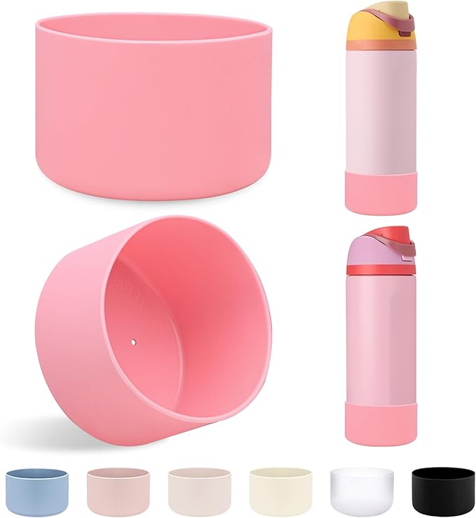 2Pcs Silicone Boot Sleeve for Owala Water Bottle FreeSip Twist and Flip Protective Silicone Bottom Base Bumper for Owala Flask Water Bottle BPA Free, Anti-Slip