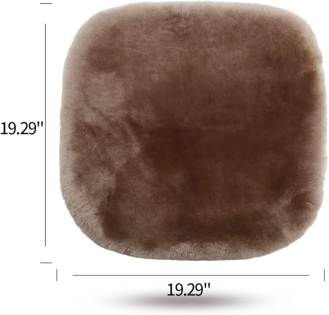 Genuine Sheepskin Auto Seat Pad, Australian Soft Wool Seat Cover Breathable and Sweat-Wicking Comfort Warm Universal Fit,19.2 inch x19.2 inch (Front seat Cushion 2pcs, Black)