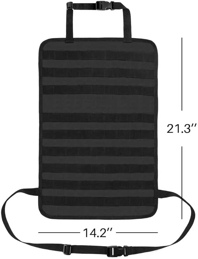 Back Seat Car Organizer, Tactical Seat Back Organizer with 5 Detachable MOLLE Pouches, Tactical Car Accessories Truck MOLLE Panel Fits Vehicle
