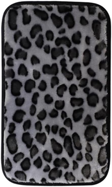 OUNONA Car Center Console Cover Leopard Print Plush Cushion Non-Slip Armrest Pad Soft Protector for SUV Interior Accessories 12.6X7.48 Inches