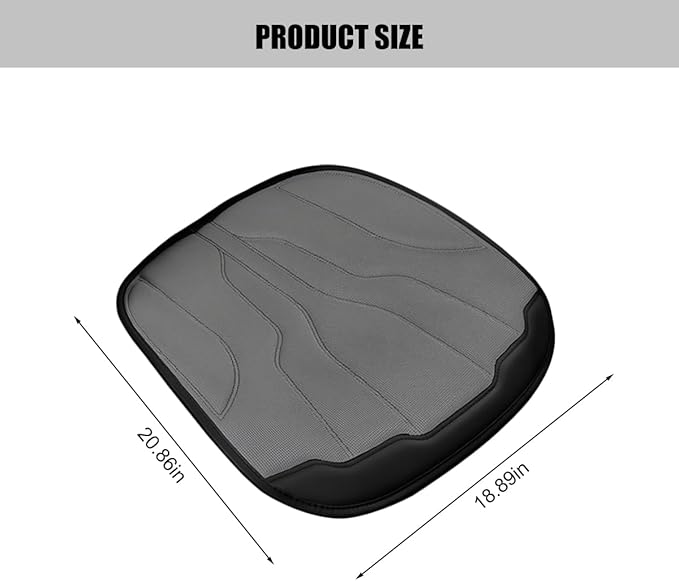 Car Seat Cushion Pad, Comfortable Foam Non-Slip Vehicle Front Seat Bottom Protector for Back Pain Relief, Breathable Automotive Chair Covers, Universal for SUV RV Truck (Grey)