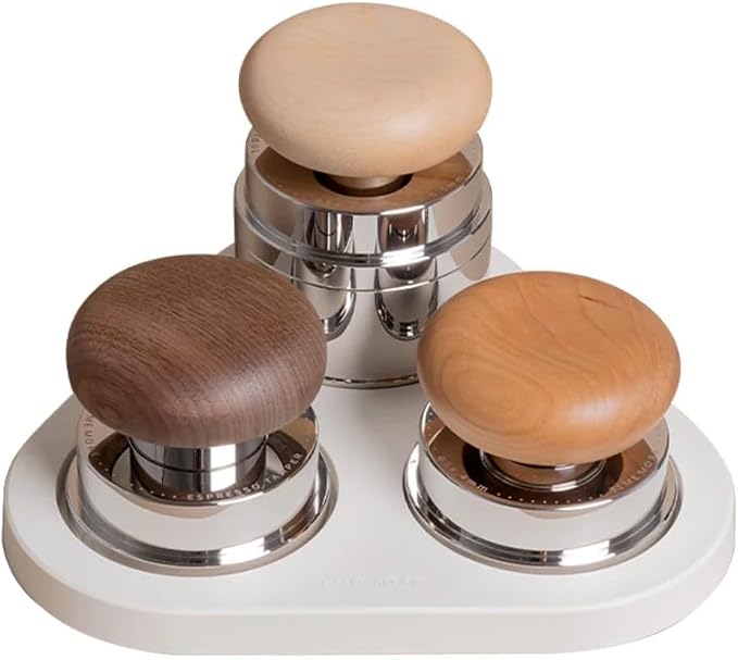 TIMEMORE Espresso Tamper Set 58.4mm with WDT Tool, Self-Leveling Tamper & Gravity Distributor for Professional Coffee Preparation - Wooden Grip