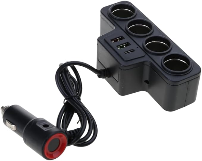 Portable Car Charger 12V/24V Power Socket Splitter Fast Charging Adapter 120W