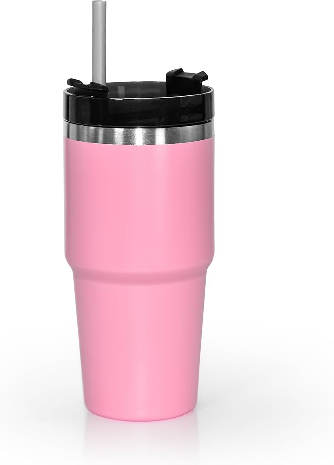 20 oz Tumbler Stainless Steel Tumblers,Reusable Double Wall Vacuum Insulated Coffee Mug for Home, Office, Outdoor Works Great for Ice Drinks and Hot Beverage(Pink)