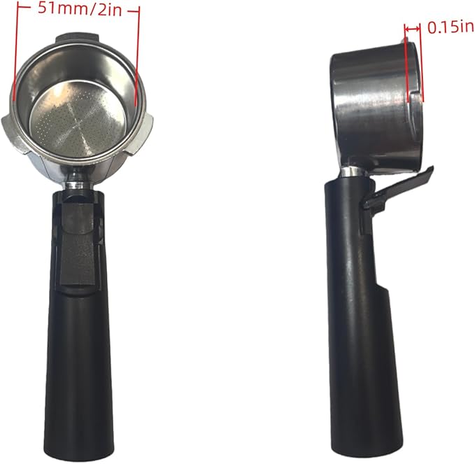 51mm 3-Ear Bottomless Portafilter with CASABREWS Espresso Machine CM5418, 3700Essential & 5418Pro(Filter Basket Included)