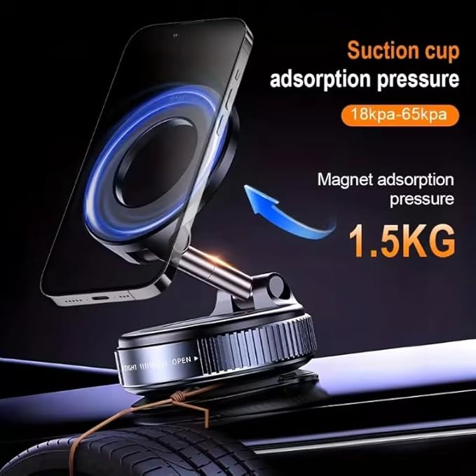 DashDok for Magsafe Car Mount Magnetic Phone Holder for Car Phone Holder Mount Dash Mounted Holders Cell Phone Holders for Your Car Accessories for Women Men for iPhone 17 16 15 14 (Black)