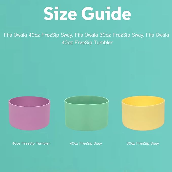 Silicone Boots Compatible with Owala 30oz & 40oz FreeSip Sway Bottles – Non-Slip, Scratch-Resistant Protective Sleeve