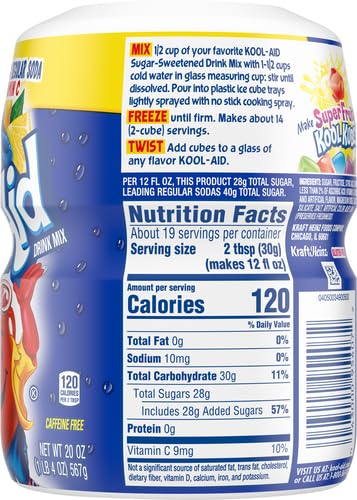 Kool-Aid Caffeine Free Blue Raspberry Lemonade Sweetened Powdered Drink Mix 1 Count 20 oz Canister