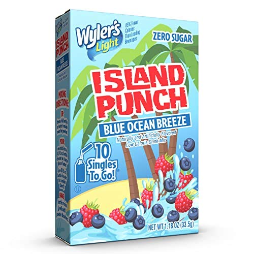 Wyler's Light Island Punch, Blue Ocean Breeze, 10 CT (Pack - 12)
