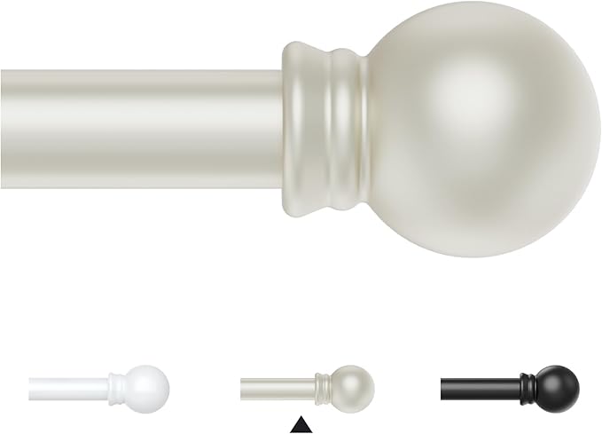 Thestoa Nickel Curtain Rods for Windows 48 to 84-92 Inch, Stainless Steel Long Curtain Rods for Bedroom, Living Room, Kitchen, Farmhouse, Outdoor