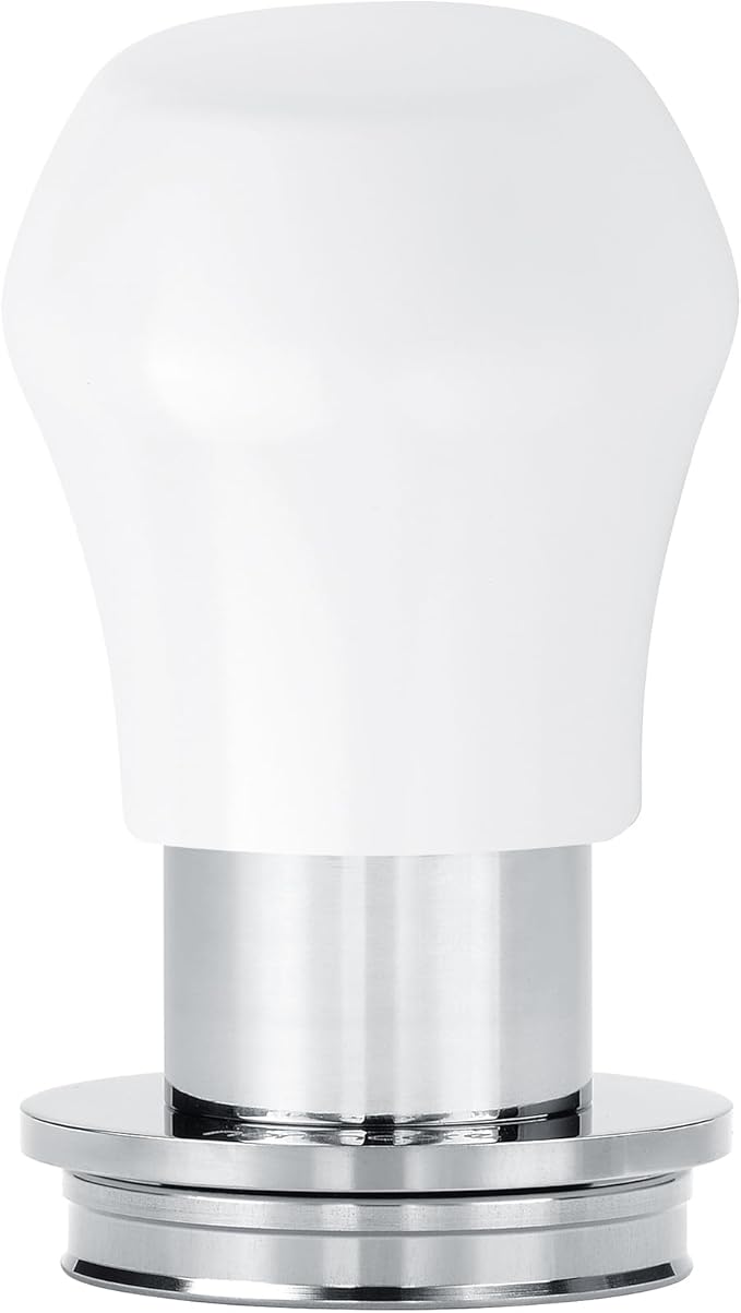 Normcore 39mm Espresso Coffee Tamper V4.1 Mini, Spring-Loaded with Click Feedback, Self-Leveling Stainless Steel Flat Baffle, Compatible with 39mm Espresso Portafilters, White