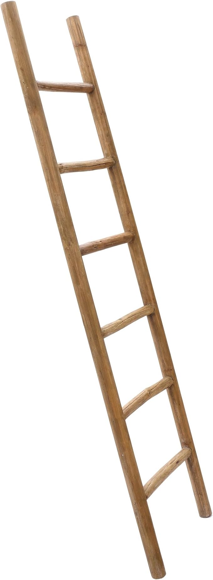 LuxenHome Rustic Blanket Ladder, 6ft Fir Wood Blanket Ladders, Farmhouse Towel Holder Decorative Blankets Ladder for Living Room, Bathroom Home Decor