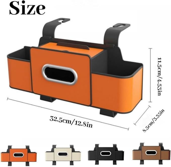2026 New Car Organizer Back Seat, Car Organizers and Storage Box Behind Seat, 3-in-1 Multifunctional Car Backseat Organizer with Cup Holder & Tissue Box for Hold Phone, Snacks, Drinks, Handbag (D*1)
