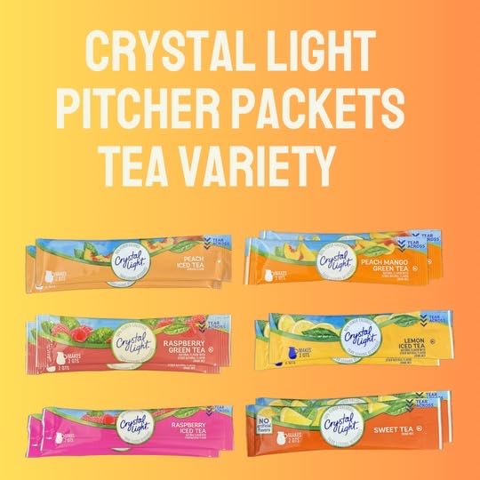 Pitcher Packets Drink Powder - 12 (2-quart) Sugar Free Variety Pack with Peach, Sweet, Peach Mango Green, Lemon Iced, Raspberry Green Tea