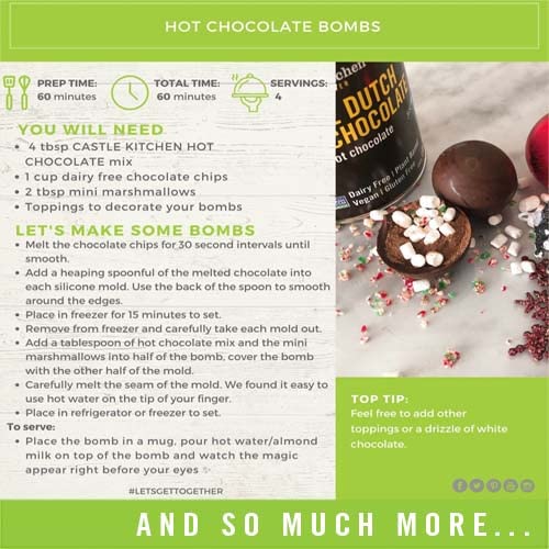 Castle Kitchen Marvelous Mint Dark Chocolate Hot Chocolate - Dairy-Free, Vegan Premium Hot Chocolate Mix - Just Add Water - 14 oz (Pack of 2)