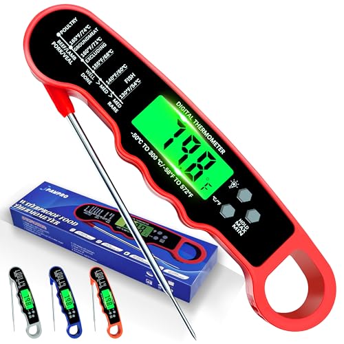Meat Thermometer Digital, Instant Read Meat Thermometer with Backlight & Magnet for Kitchen, Beef, Grill, Turkey,IP67 Waterproof Cooking Thermometer