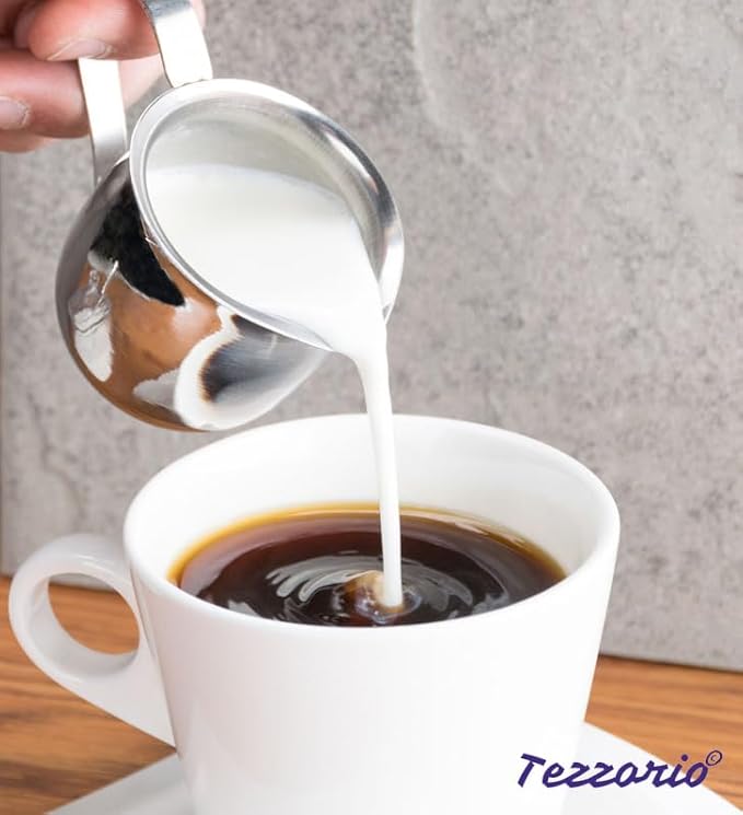Betolla 5 oz Stainless Steel Bell Creamer – Bell-Shaped Mini Pitchers for Serving Cream, Milk, Syrups & More