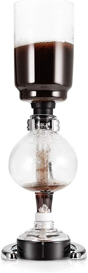 YAMA Glass 3 Cup Tabletop Siphon Gravity Coffee Maker with Alcohol Burner