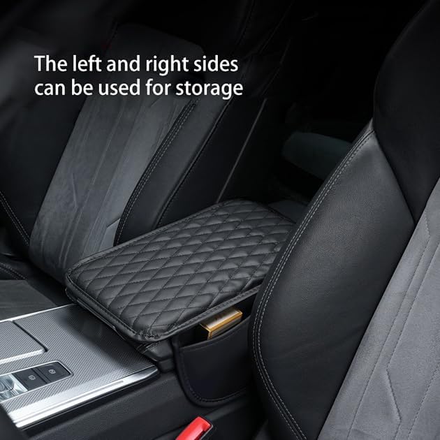 Car Armrest Cover for Nissan Sentra 1982–2025 2026 B18, Center Console Pad, Leather Armrest Box Protector, Waterproof Anti-Scratch Console Lid Cushion,Comfort Interior Accessories,C-Gray