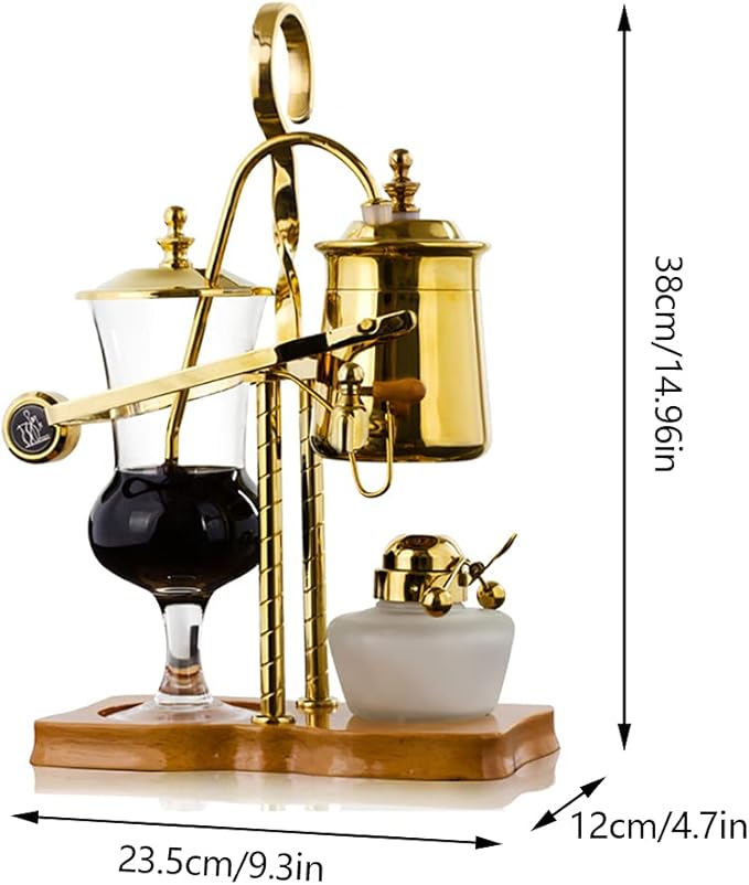 Siphon Coffee Maker Kit, 400ML/13.5Oz Belgian/Belgium Family Balance Syphon Coffee & Tea Brewer Elegant Double Ridged Fulcrum with Tee Handle