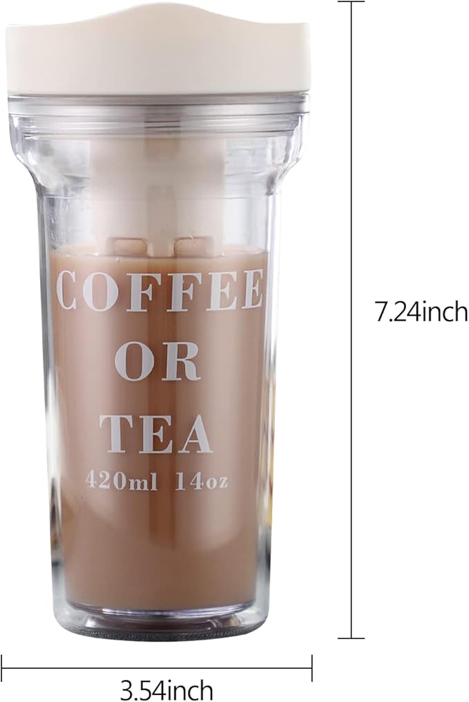 Cold Brew Cup Portable Cold Brew Coffee Maker Cold Brew Coffee Tea Airtight Bottle Iced Coffee Cup with Lid Stainless Steel Filter Reusable Cold Brew Coffee Tea Cup