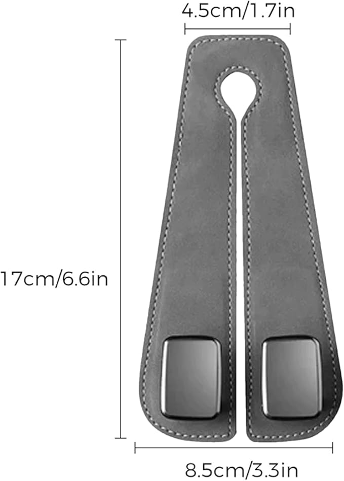 Auto Backseat Hangers, 2 in 1 Car Seat Organizer Hook, PU Leather Vehicle Hooks, Vehicle Backseat Hanger, Multifunctional Car Seat Back Double Hook for Purse Cloth Grocery Bags