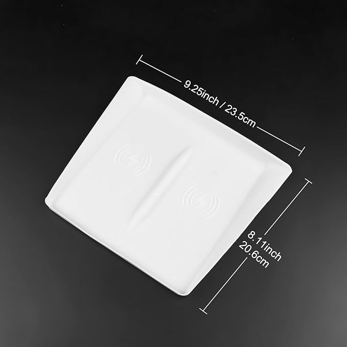 for 2024 Tesla Model 3 2025 Model Y Wireless Charging Anti-Slip Mat Silicone Protective Pad for Tesla Accessories (White)