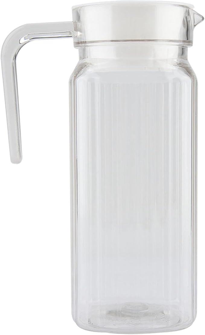 27oz Acrylic Pitcher with Lid and Spout, 800ml Small Hot/Cold Water Jug for Iced Tea Pitcher for Coffee, Juice and Iced Tea Beverage Carafe with Lid (800ml)