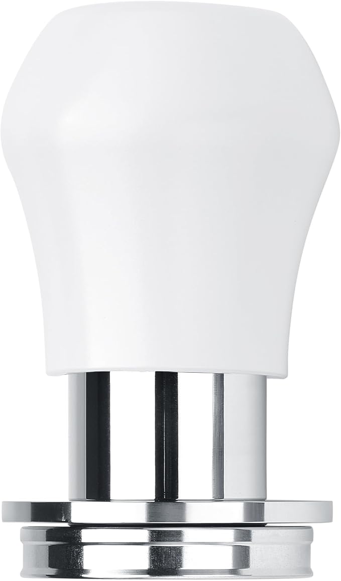 Normcore 39mm Espresso Coffee Tamper V4.1 Mini, Spring-Loaded with Click Feedback, Self-Leveling Stainless Steel Flat Baffle, Compatible with 39mm Espresso Portafilters, White