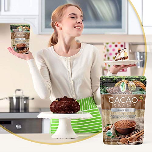 Pure Natural Miracles Cacao Powder - Organic, Raw, Unsweetened, Sugar Free Cocoa - Wild Chocolate Flavor - Perfect for Smoothies and Baking - 2 lb