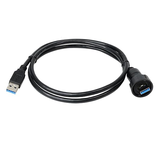 CNLINKO Outdoor USB 3.0 Plug with 2M Cable Connector Type A Industrial Waterproof IP67 Data Power Transmission