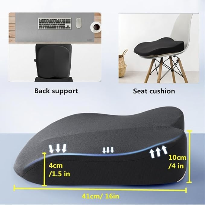 Adult Car Booster Seat Cushion, Car Seat Driver Height Boost Mat Memory Foam Car Seat Cushions Pad Improve Driving View Non-Slip 3D Office Chair Cushion Pressure Relief (Black)