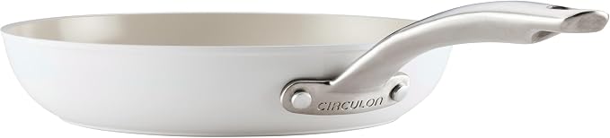 Circulon Halo with LaserDefense Ceramic Nonstick Cookware Set, 11-Piece Pots and Pans Set, Pearl White