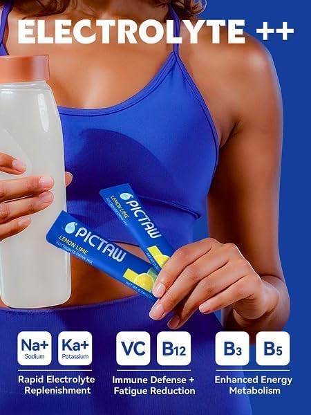 Electrolytes Powder Packets - Hydration Packets, Liquid Daily IV Hydrate Packet for Dehydration Relief and Rehydration Portable, Electrolyte Drink Mix Vegan/Non-GMO (Lemon Lime 30 Pack)