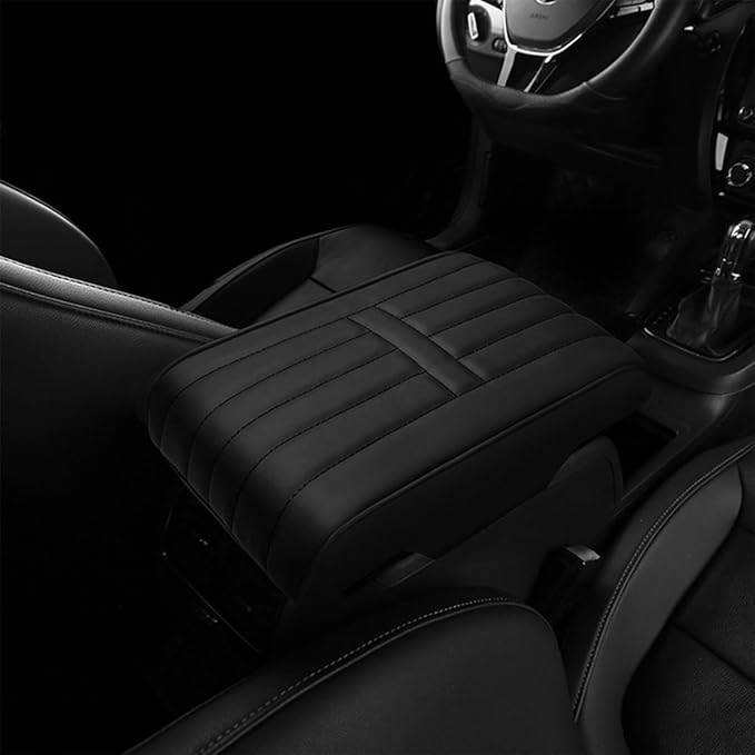 Car Armrest Pad for Volkswagen VW Atlas (7-Seater) 2018 2019 2020 2021 2022 2023 2024 2025 Memory Cotton Armrest Box Pad Center Console Scratch Pad Cushion Protector,Black