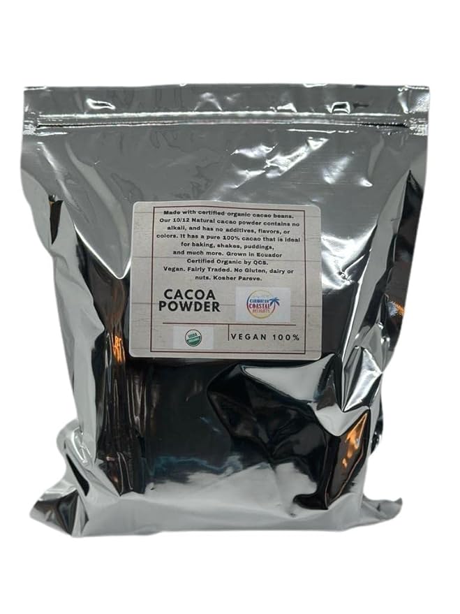 Raw Pure Cacao Powder - 1 Lb - Non GMO, Vegan, Gluten Free - Made with 100% Cacao Beans - Baking & Desserts - Unsweetened