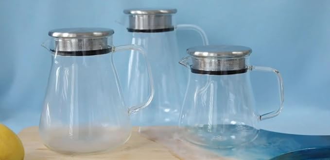 Teabloom One-Touch Tea Maker, 2-in-1 Teapot and Kettle with Stainless Steel Filter Lid for Loose Tea – Stain-free Borosilicate Glass Teapot (40 Oz) – Tea Connoisseur's Choice