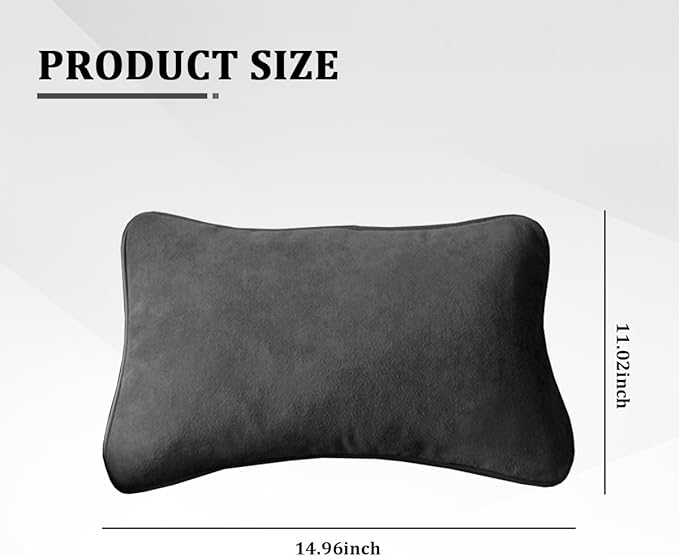 Car Lumbar Support Pillow, Suede Leather Vehicle Driving Seat Lumbar Support Pillow for Lower Back Pain Relief, Auto Interior Back Cushion Pad, Universal for SUV Sedan Truck (Carbon Black)