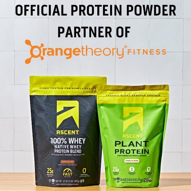 Ascent Iced Coffee Protein Powder - High Protein Coffee Powder, 20 g Protein & 100 mg Caffeine - 30 Servings