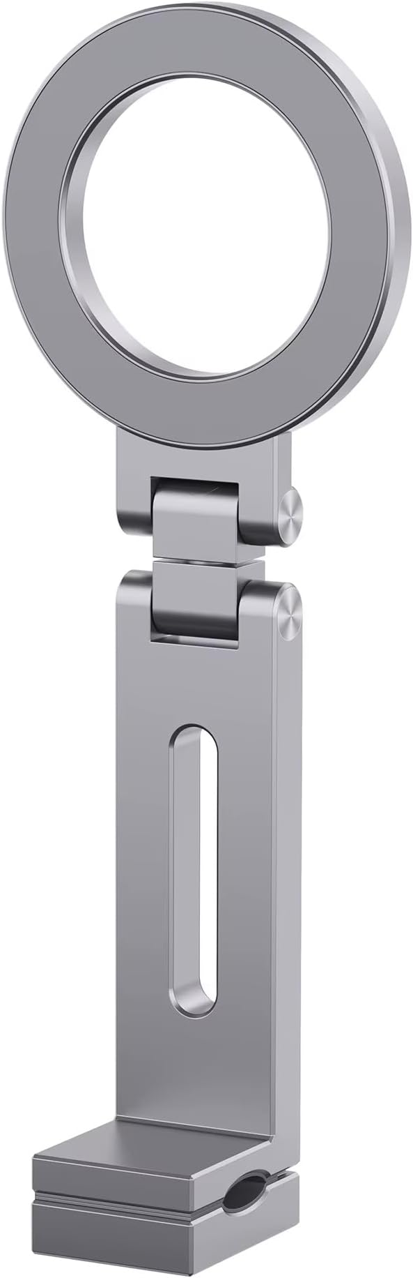 DT-MagClip Magnetic Clip-On Phone Holder for iPhone & Android (MagSafe) | 360° Adjustable Stand for Travel Desk Shopping Carts | Universal 1/4” Tripod Mount | Hands-Free & Creators Friendly (Silver)