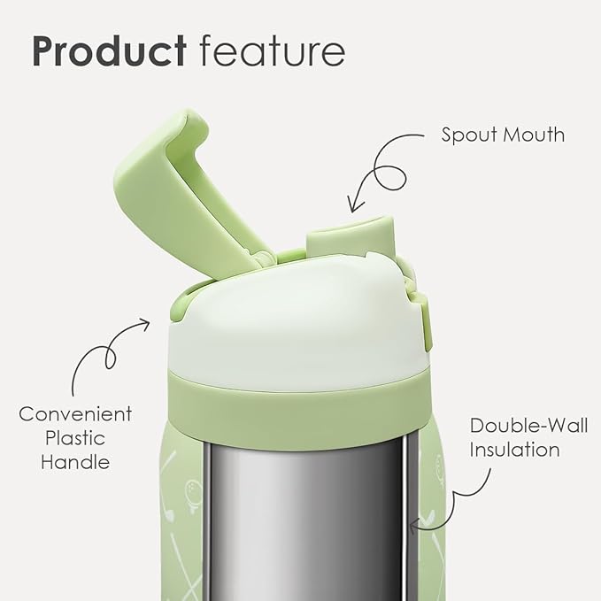 Golf Insulated Stainless Steel Water Bottle with Straw for Sports and Travel, 32oz, Gifts for Golf Lover Women Girls Friends Teens Birthday Christmas