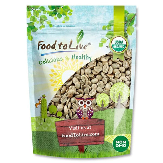 Food to Live Organic Nicaragua Arabica Green Coffee Beans, 1.5 Pounds – Whole, Unroasted, Washed Bean. Fresh Crop. No-GMO, Vegan, Bulk