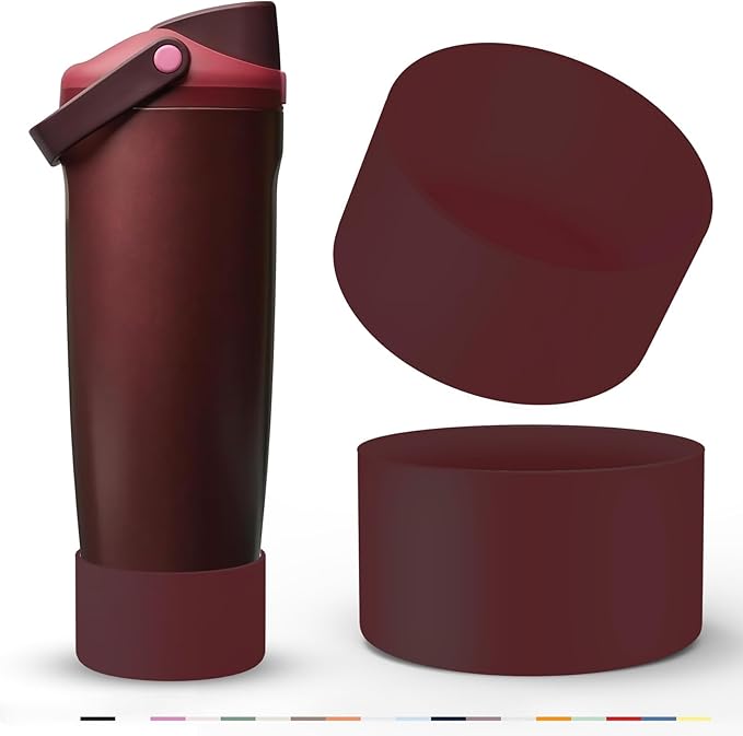 2 Pcs Silicone Boot for Owala 40oz & 30oz FreeSip Sway Tumblers, Protective Bottom Bumper Anti-Slip Sleeve Accessories for FreeSip Sway Water Bottles, Dishwasher Safe and BPA Free
