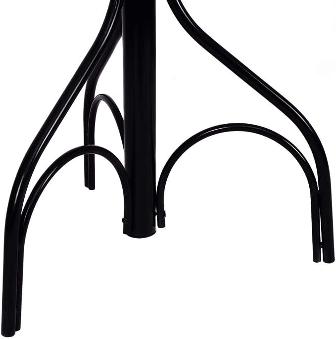LDAILY Moccha Standing Coat Rack, Metal Frame, Study Portable Free Standing Entryway Hat Coat Jacket Umbrella Holder, Hanger with Base Coat Tree Stand, Black