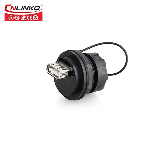 CNLINKO YU Series USB2.0 Panel Mount Socket IP67 Waterproof USB Socket Female Panel Mount Socket