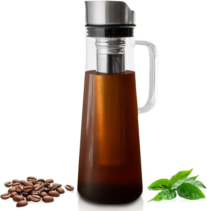 ANGORA BRANDS Cold Brew Coffee Maker & Iced Coffee Brewer – Sleek, Durable Home Cold Brew Kit for Rich, Smooth Iced Coffee by Vondra