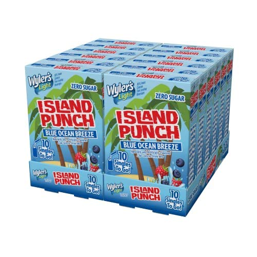 Wyler's Light Island Punch, Blue Ocean Breeze, 10 CT (Pack - 12)