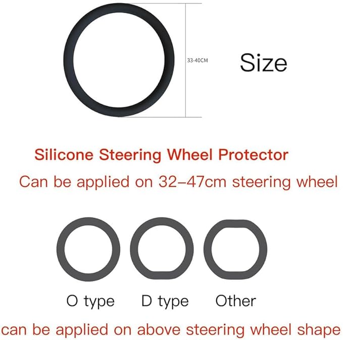Cool Non-Slip Silicone Steering Wheel Protector, Car Steering Wheel Protective Cover, Non-Slip Car Steering Wheel Cover, Universal Fit Easy to Clean Steering Wheel Cover (deep Blue), RZX123